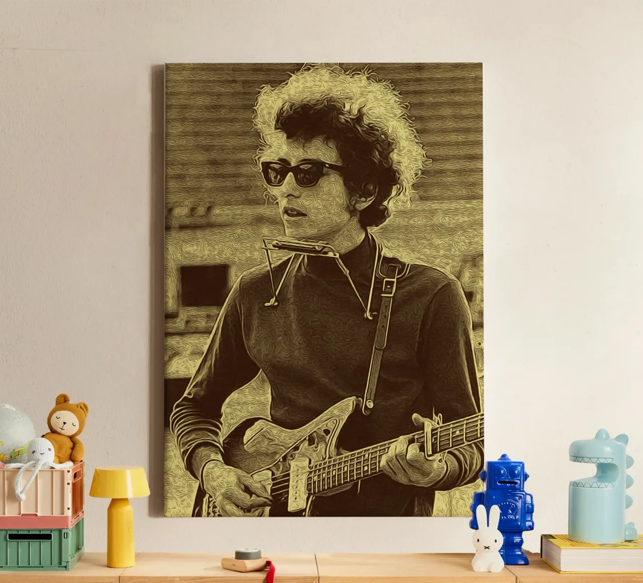 Rebel in rood canvas met Baklijst van singpentinksale