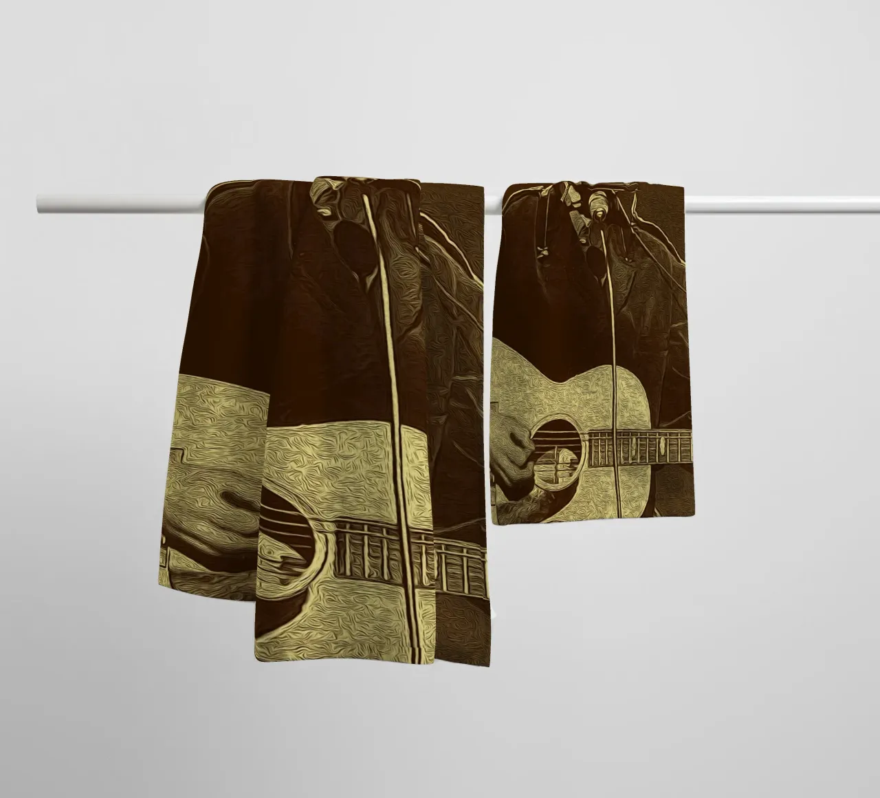 Storie di chitarra asciugamano da bagno da singpentinksale