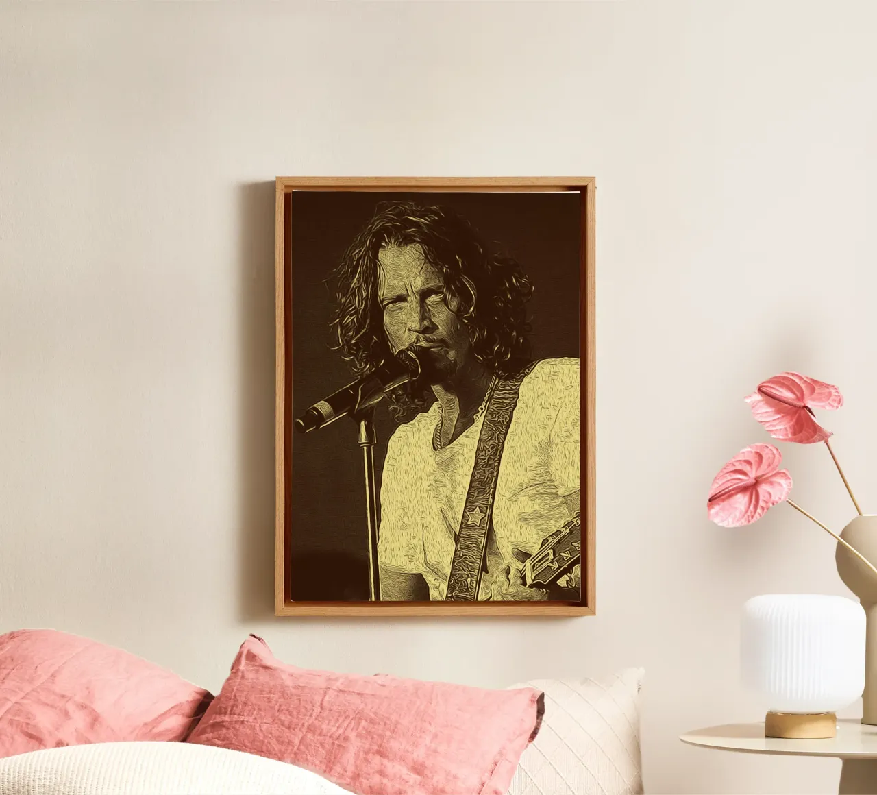 Chris Cornell Echo's in de Spotlight canvas met Baklijst van singpentinksale