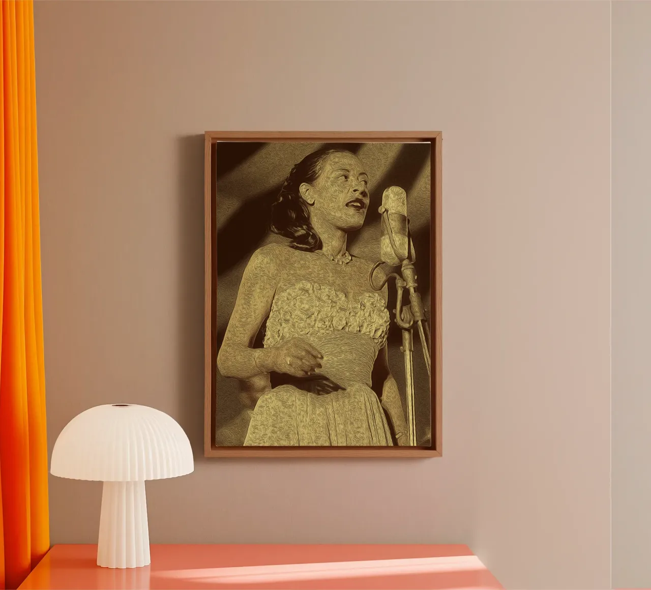 The Spotlight's Soft Glow canvas with Floater frame by singpentinksale