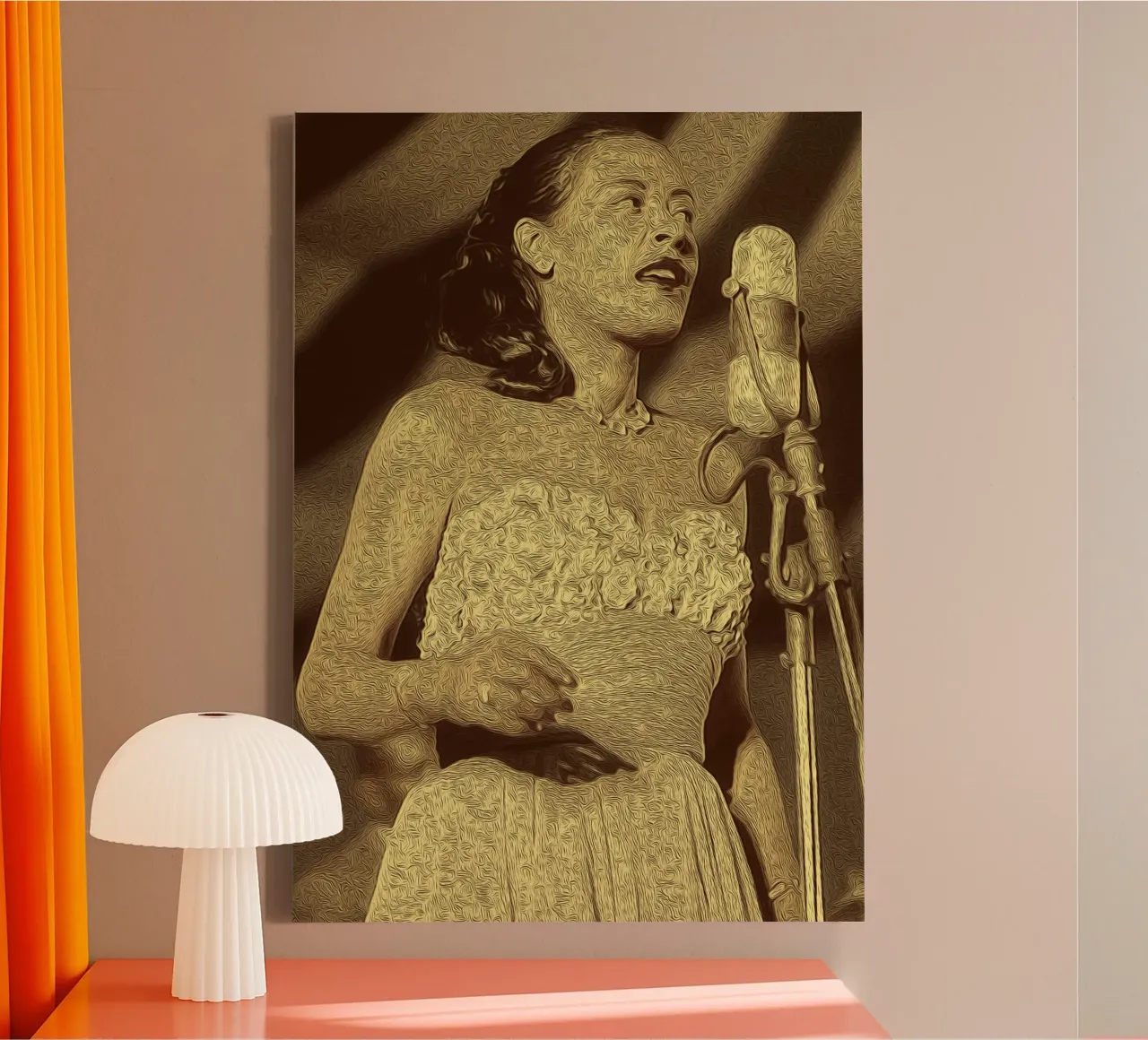 The Spotlight's Soft Glow canvas with Floater frame by singpentinksale
