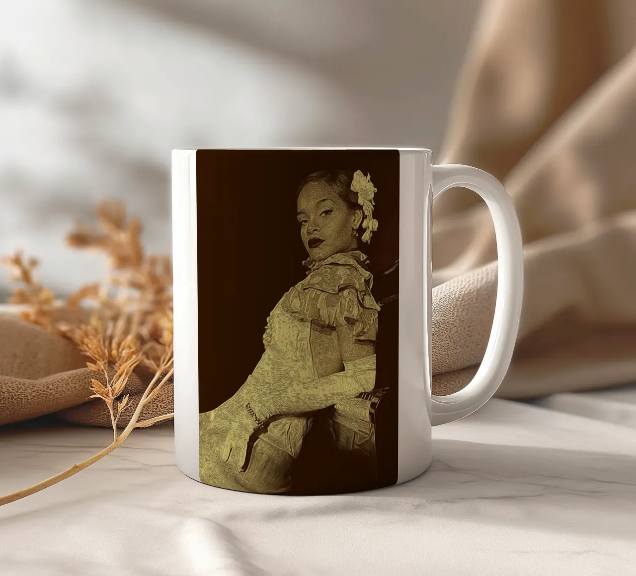 Eleganza floreale tazza in ceramica da singpentinksale