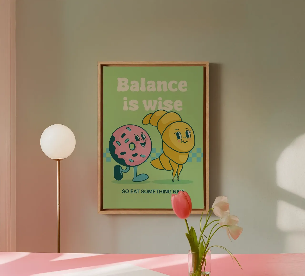 croissant balance is wise canvas with Floater frame by oneone