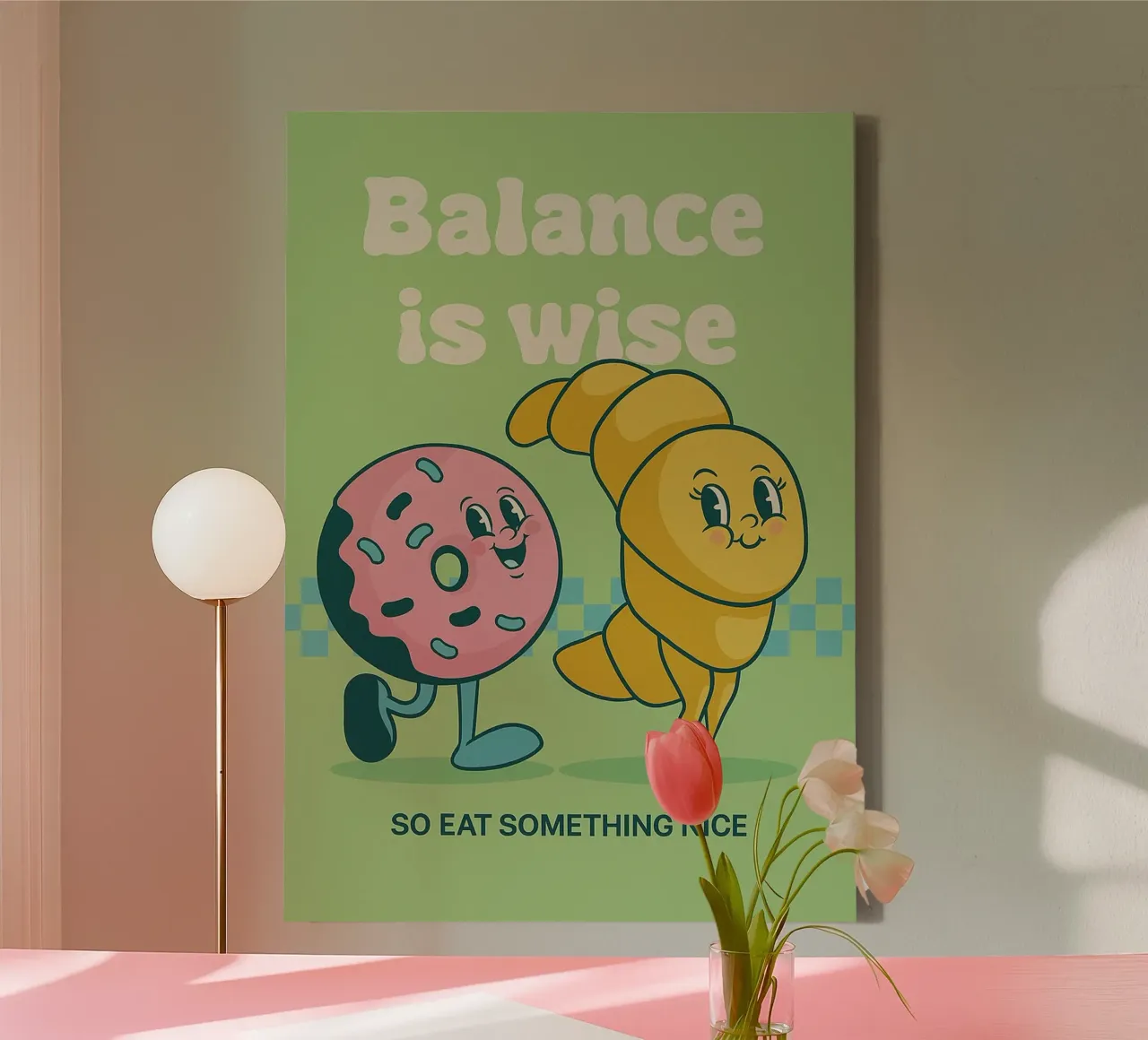 croissant balance is wise canvas with Floater frame by oneone