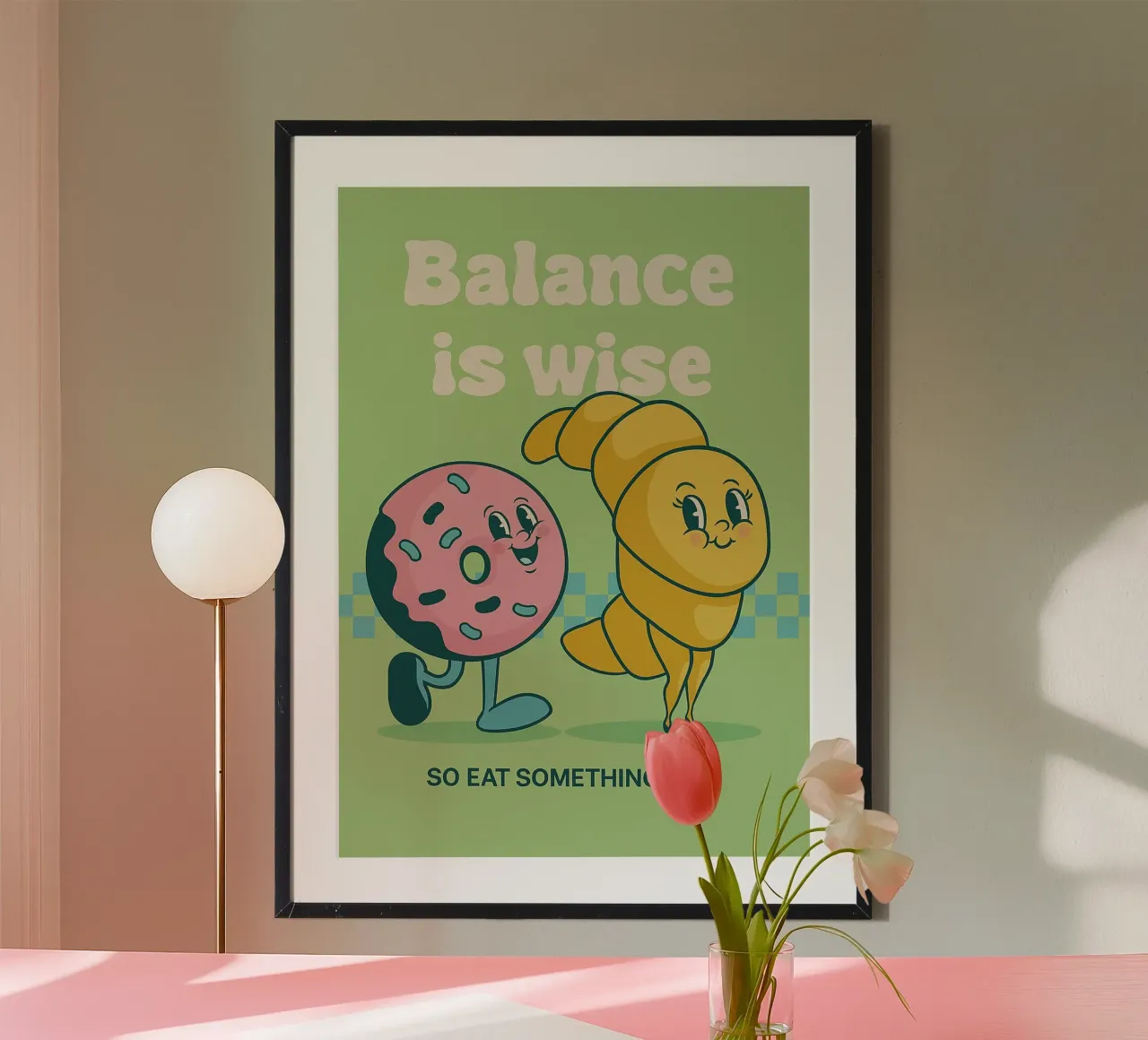 l'equilibrio del croissant è saggio poster con telaio in alluminio da oneone