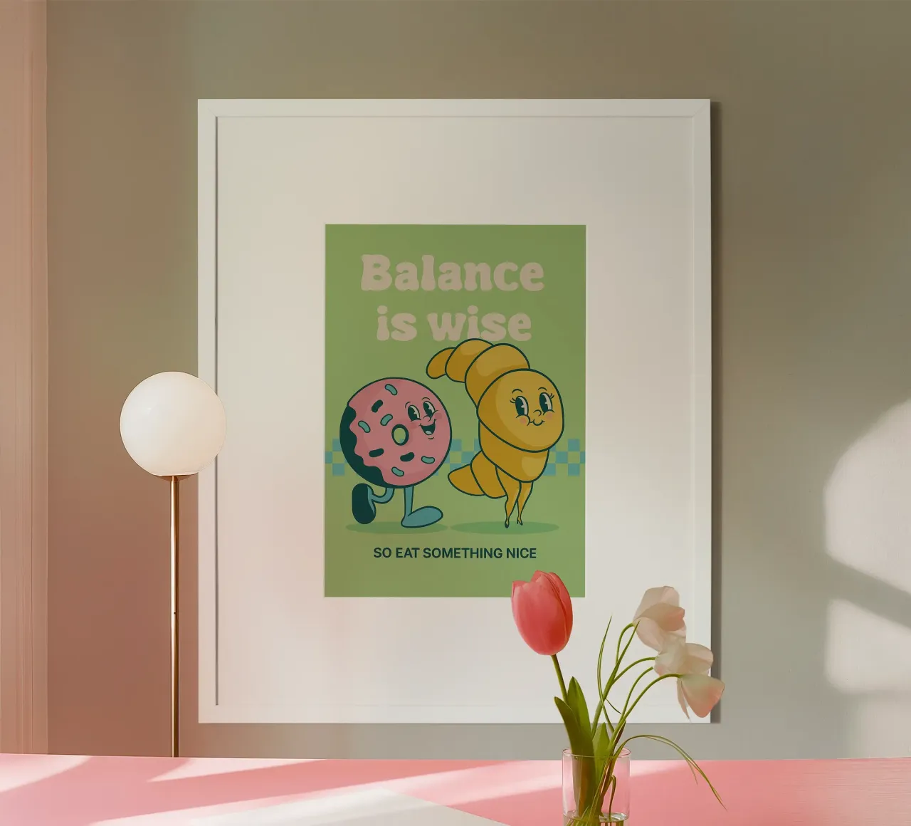 l'equilibrio del croissant è saggio poster con telaio in alluminio da oneone
