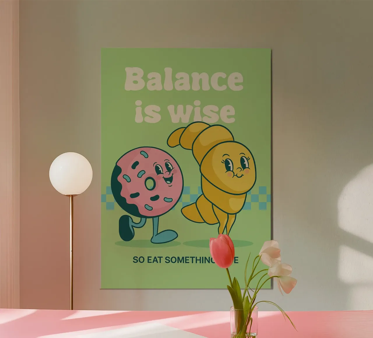 l'equilibrio del croissant è saggio poster con telaio in alluminio da oneone