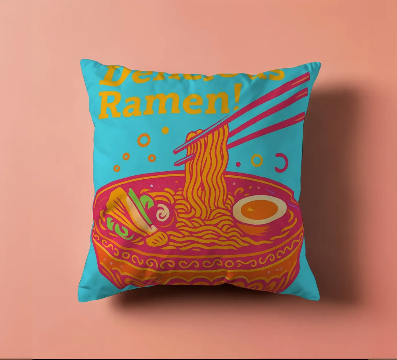 Delicious Ramen decorative cushion by oneone