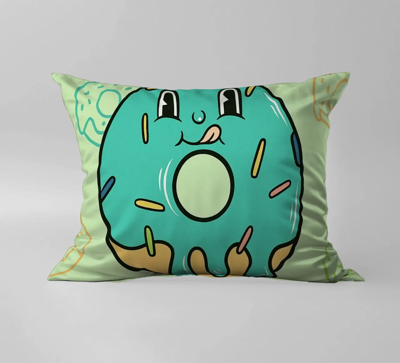 Donut Worry Be Happy decorative cushion by oneone