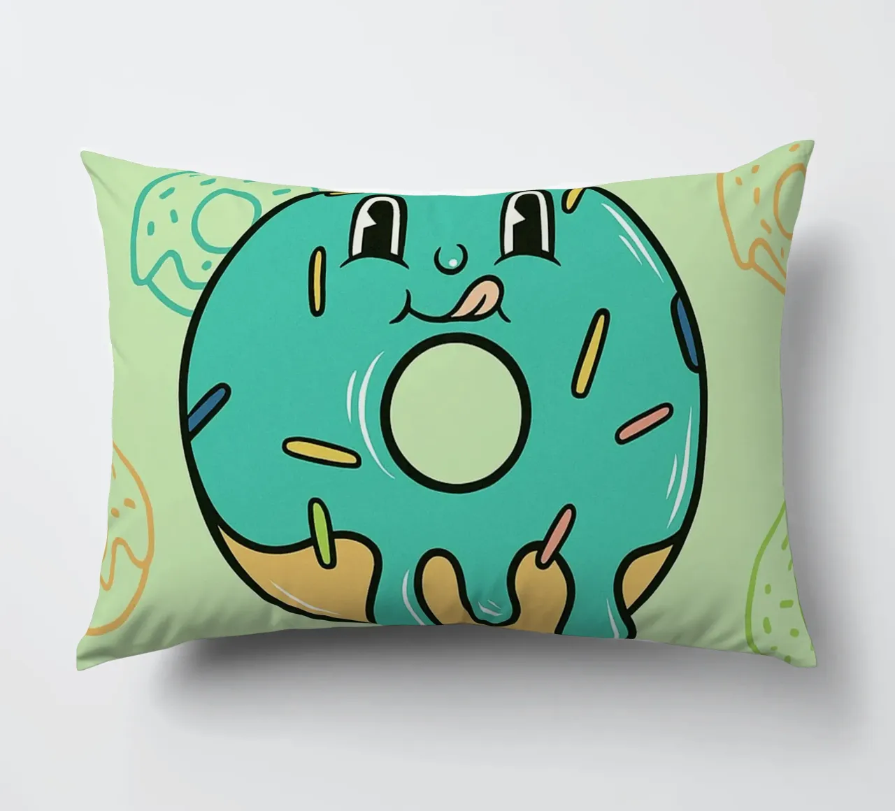 Donut Worry Be Happy decorative cushion by oneone