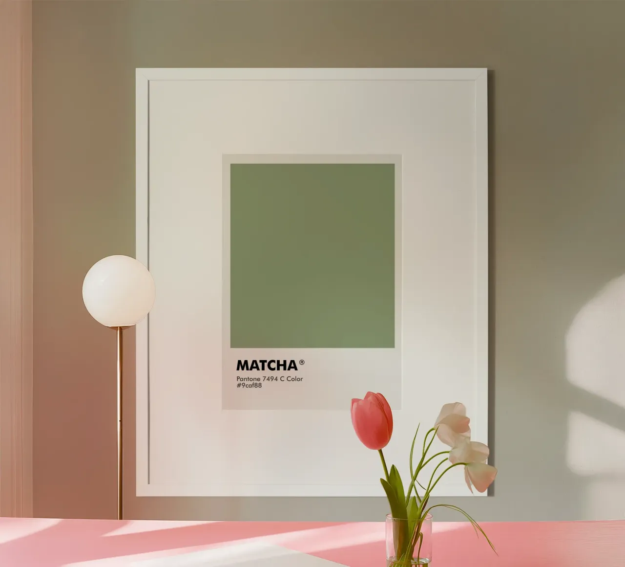 PANTONE MATCHA poster con telaio in legno da ColorShop