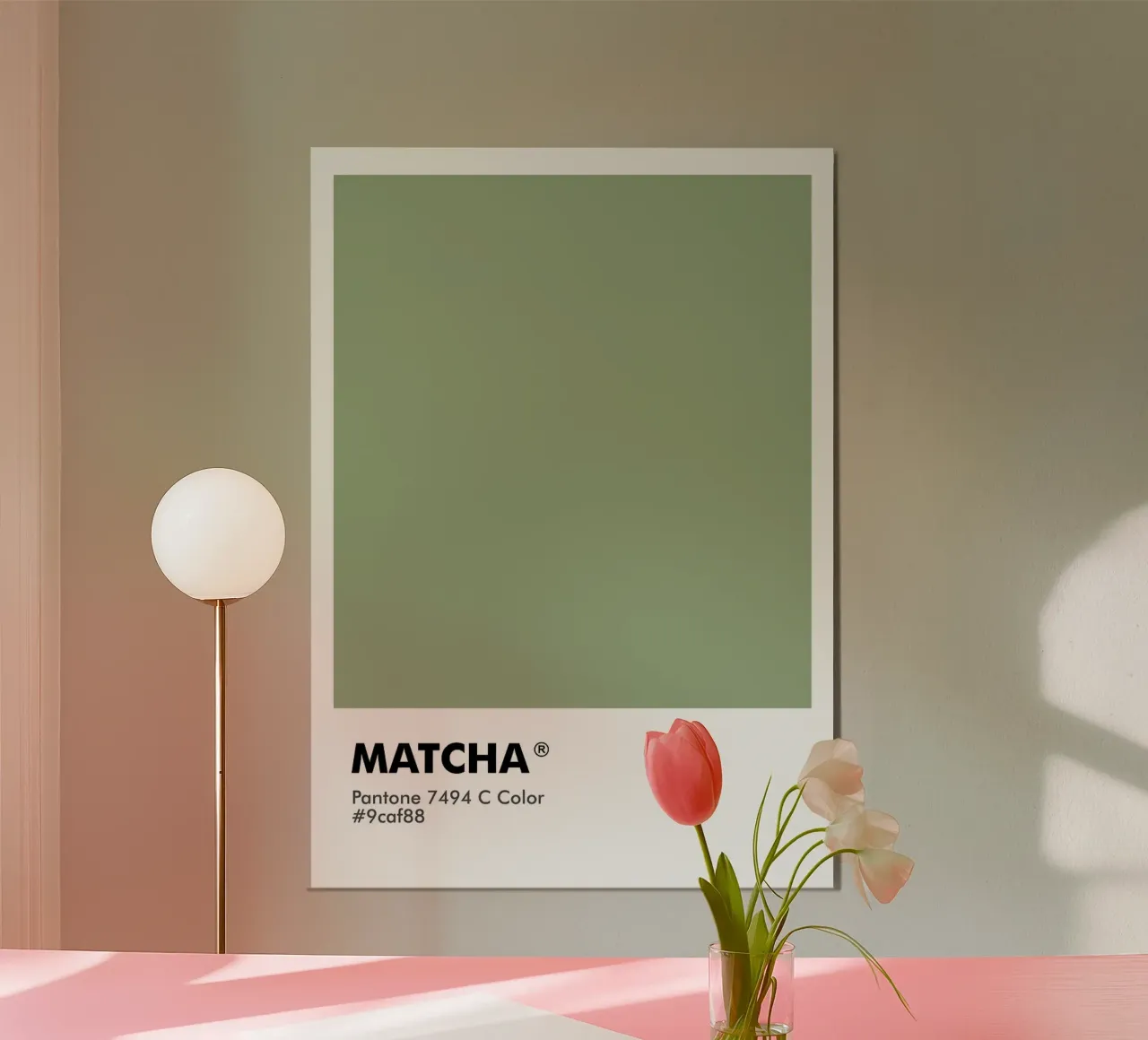 PANTONE MATCHA poster con telaio in legno da ColorShop
