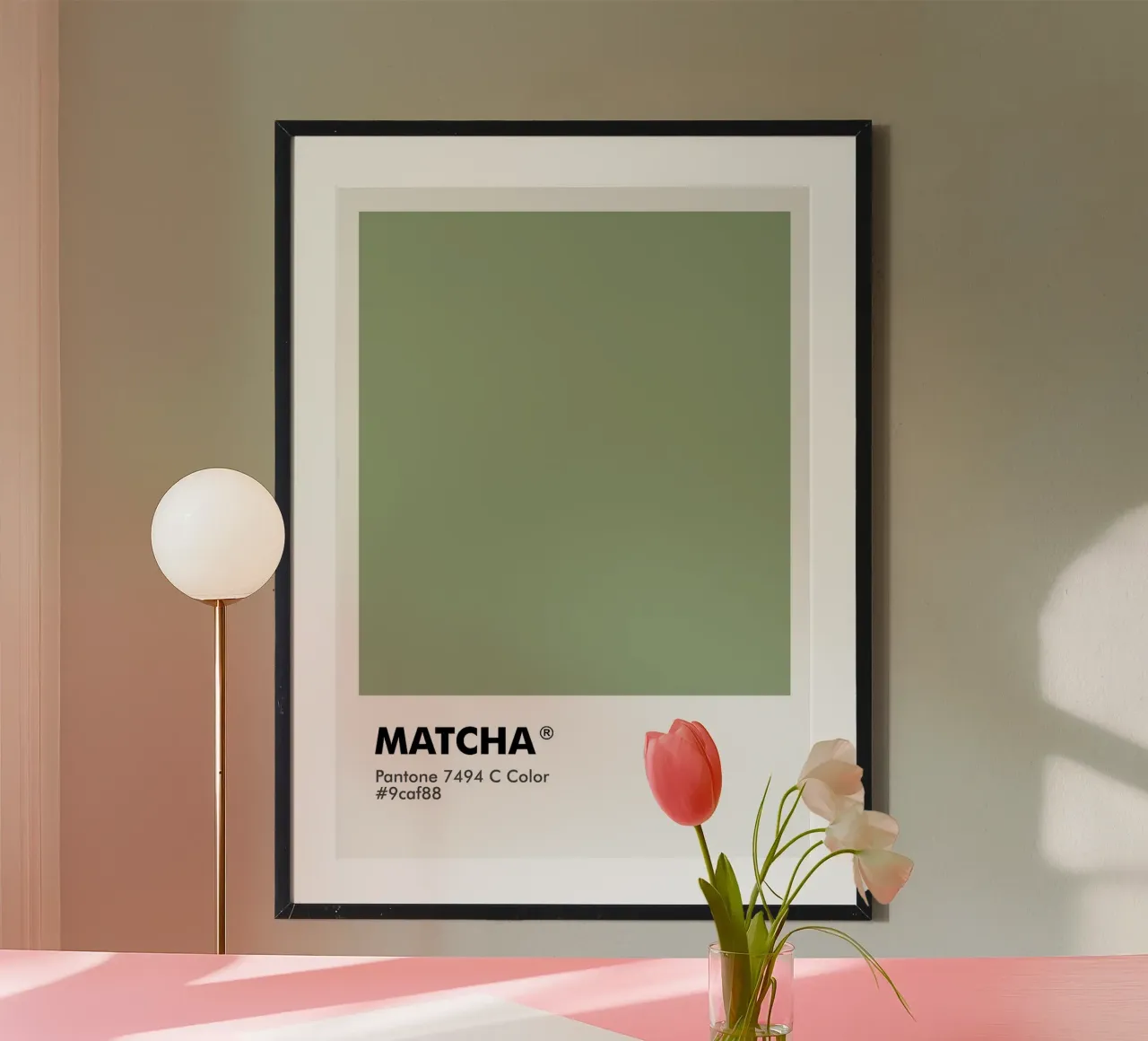 PANTONE MATCHA poster con telaio in legno da ColorShop