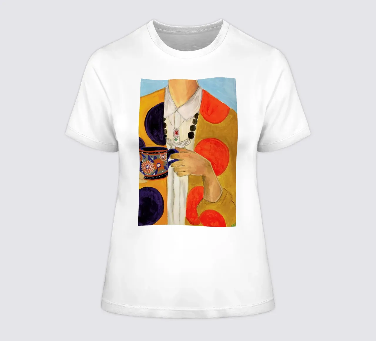 Coffee And Polka Dots t-shirt da donna da Paloma Kua