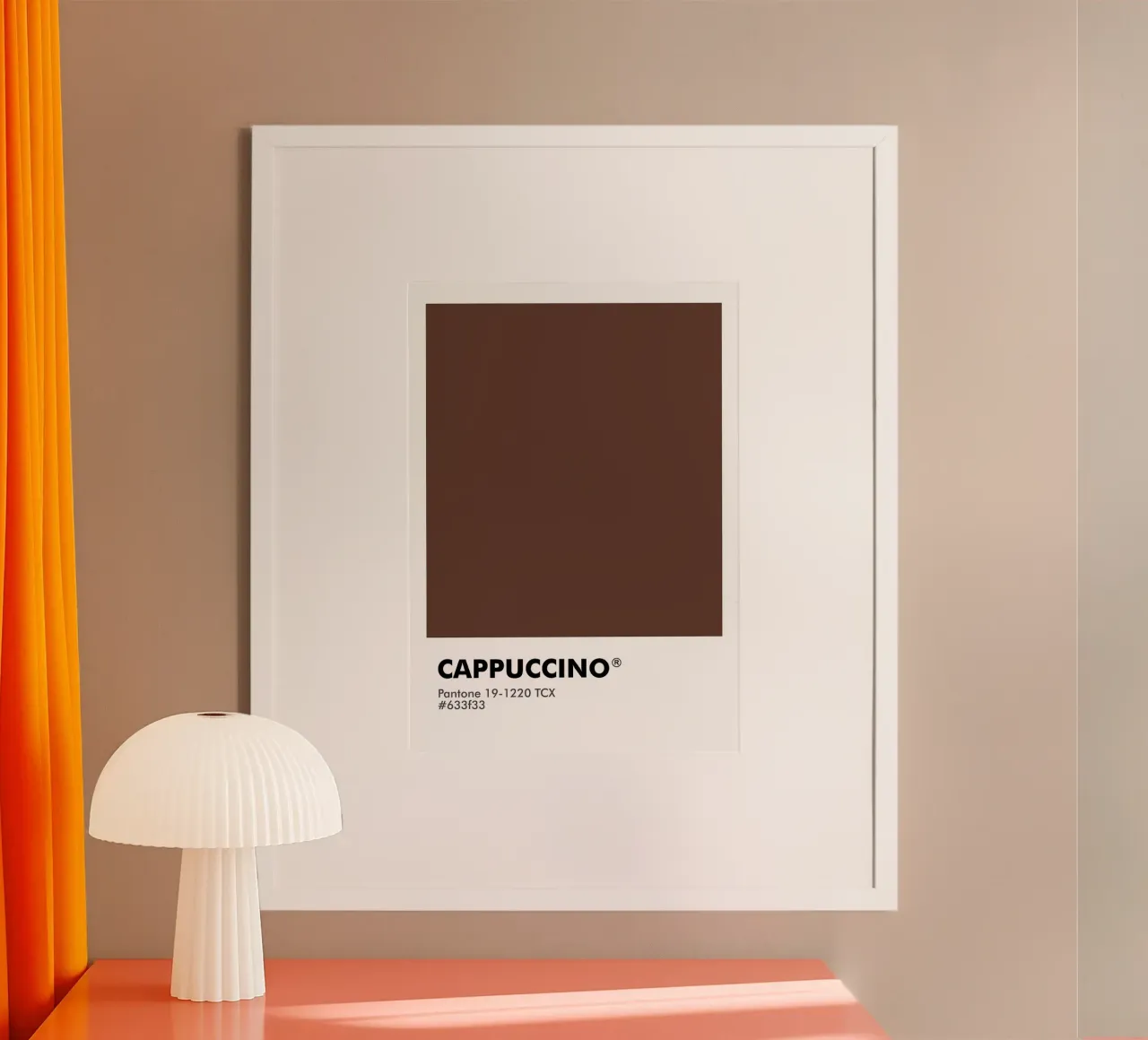 PANTONE CAPPUCCINO poster con telaio in legno da ColorShop