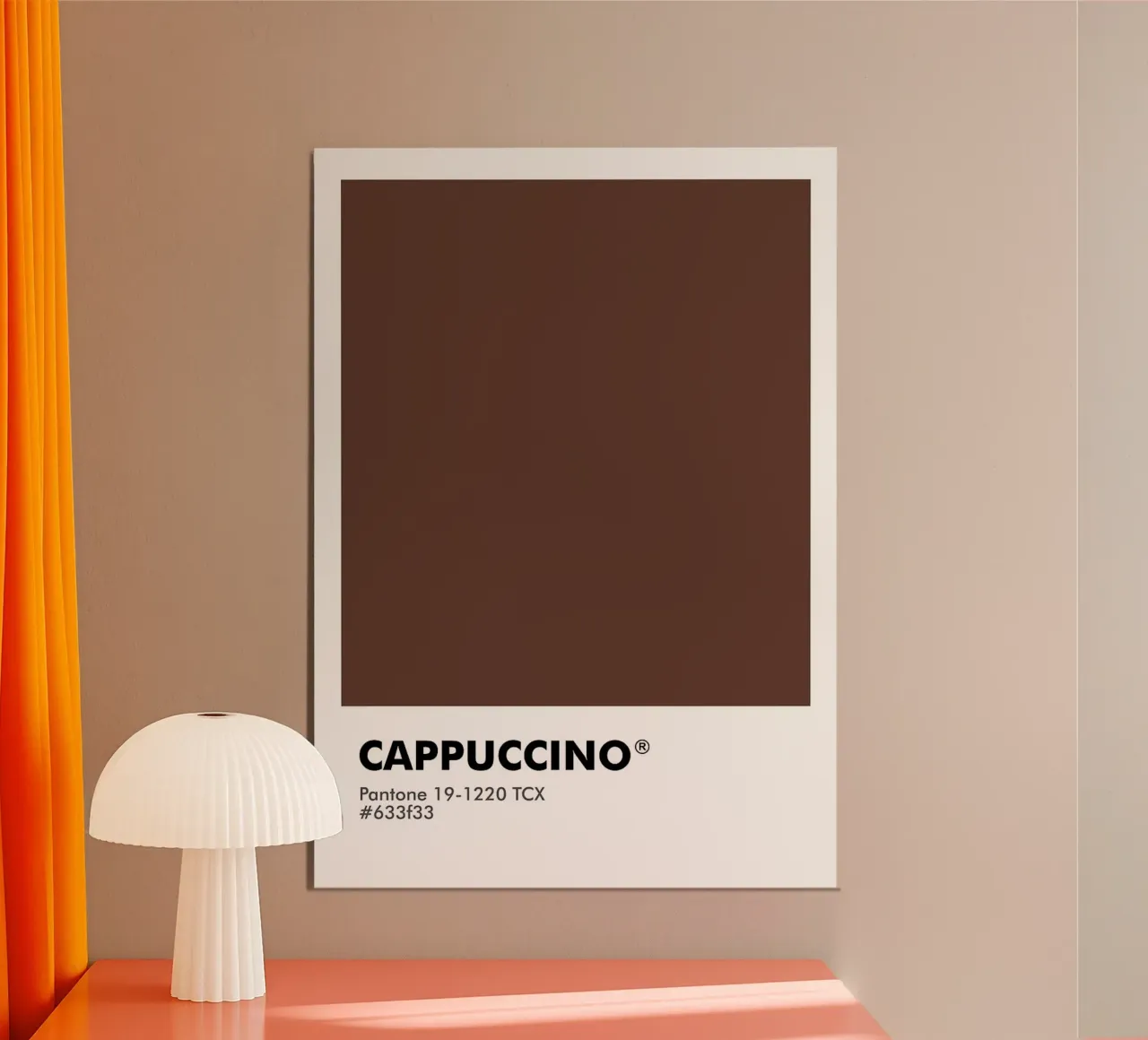 PANTONE CAPPUCCINO poster con telaio in legno da ColorShop
