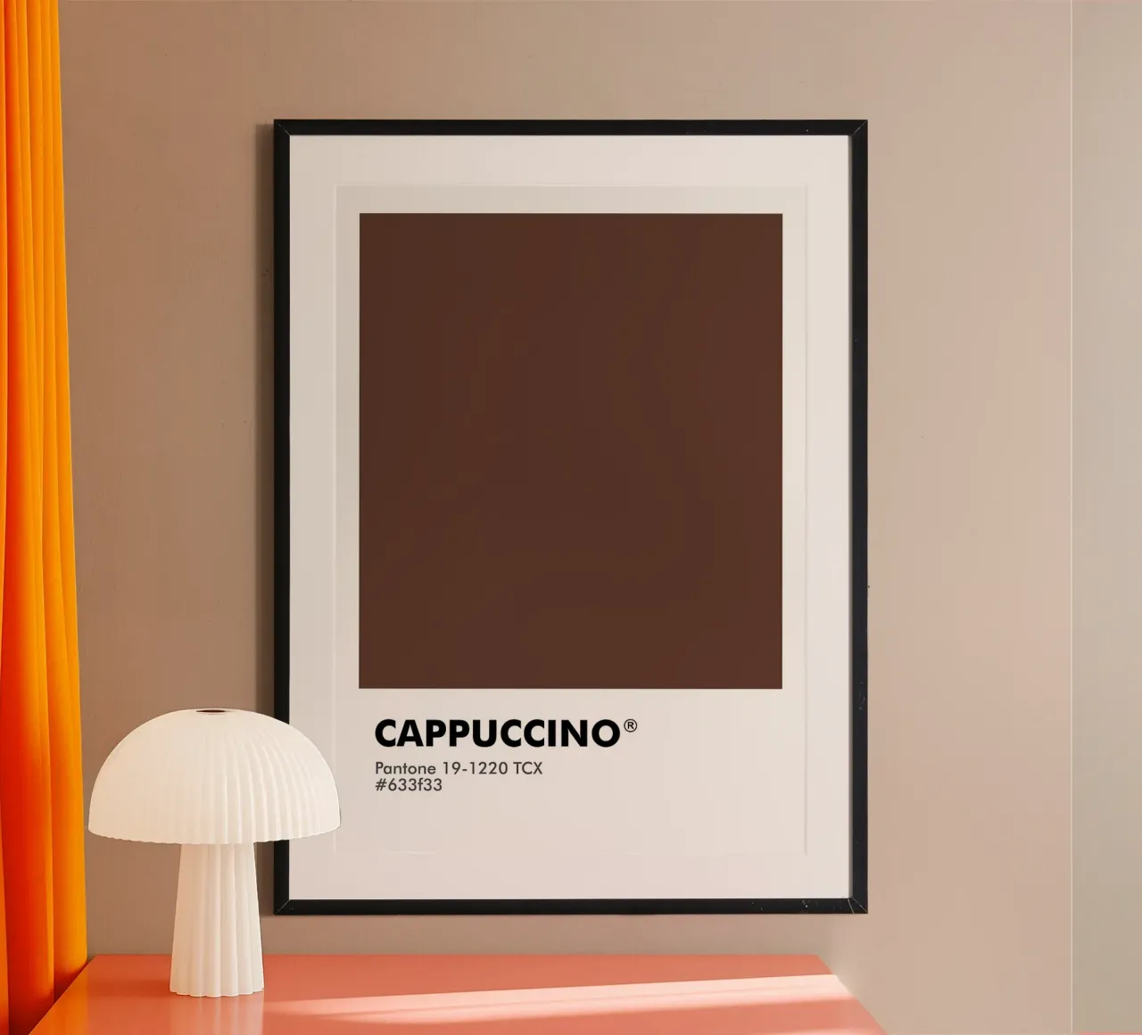 PANTONE CAPPUCCINO poster con telaio in legno da ColorShop