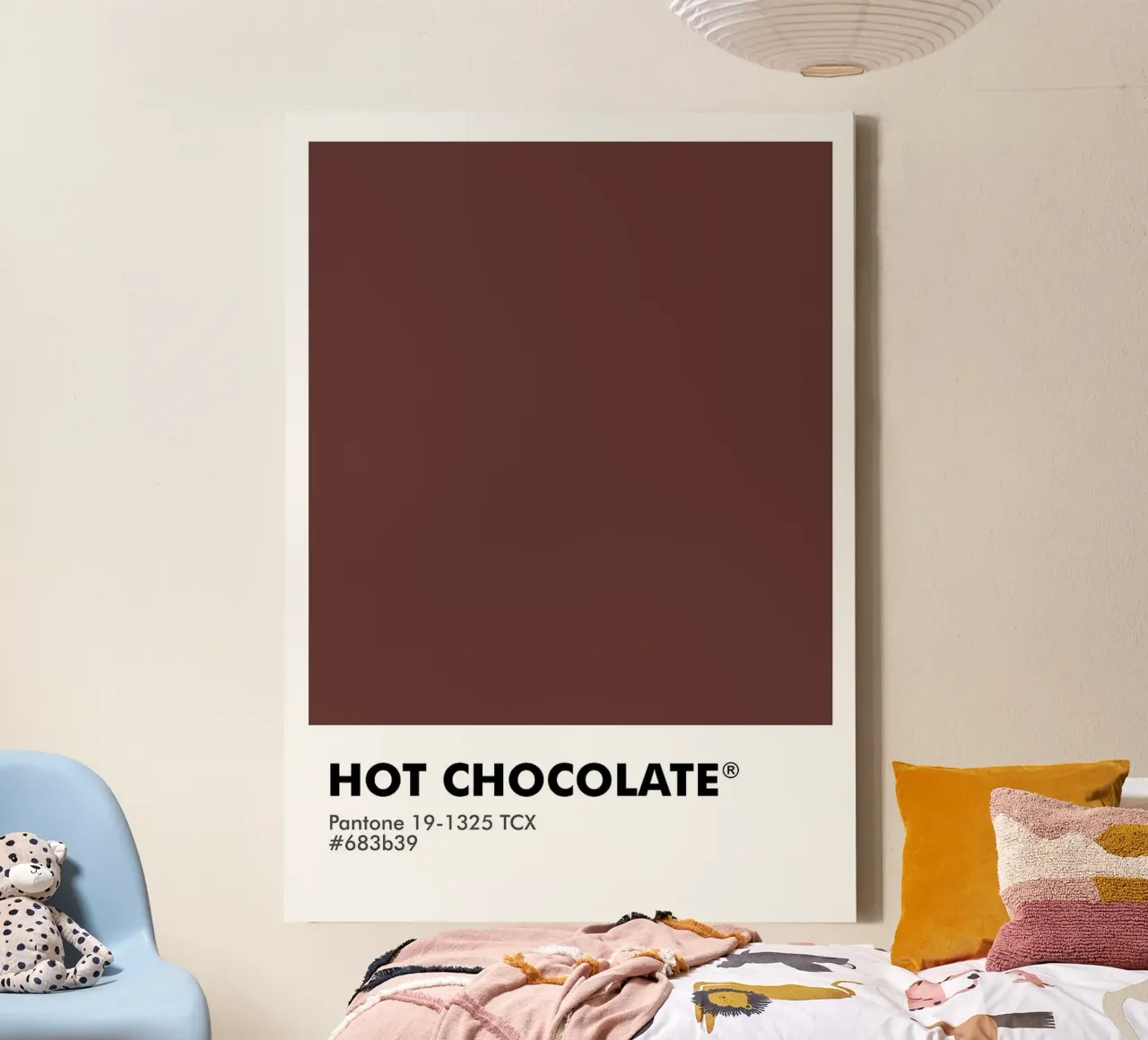 PANTONE CHOCOLATE CALIENTE lienzo con Marco flotante de ColorShop
