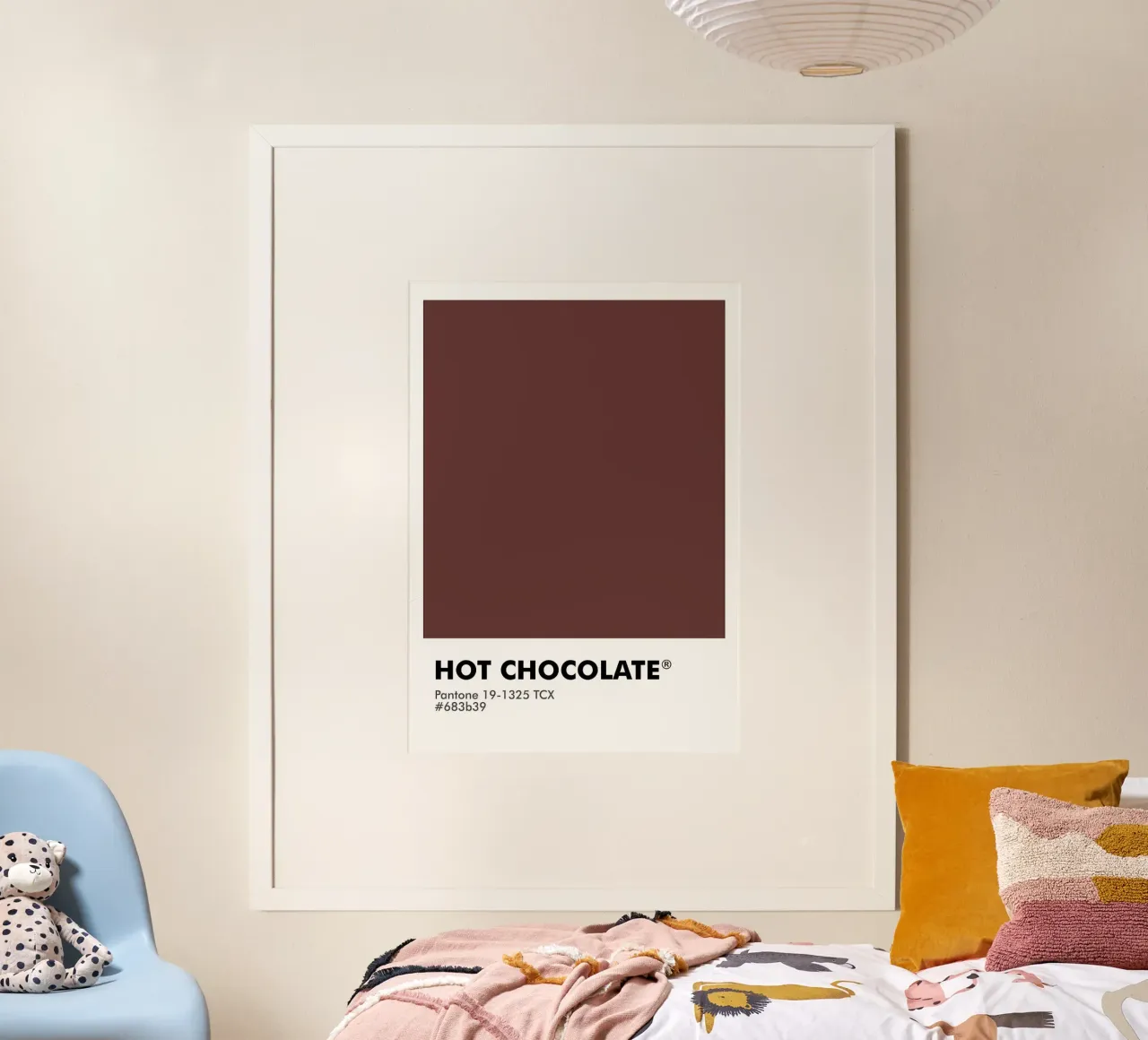CIOCCOLATA CALDA PANTONE poster con telaio in legno da ColorShop
