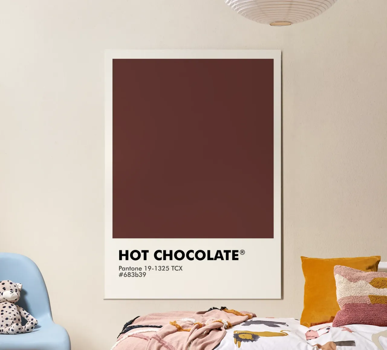 CIOCCOLATA CALDA PANTONE poster con telaio in legno da ColorShop