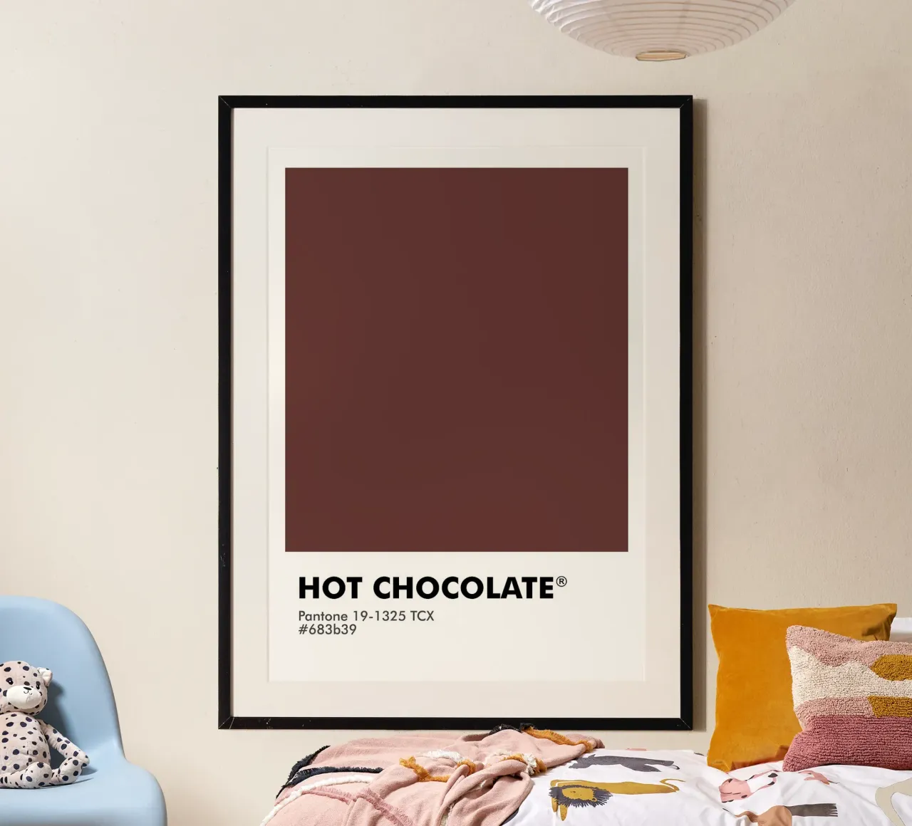 CIOCCOLATA CALDA PANTONE poster con telaio in legno da ColorShop