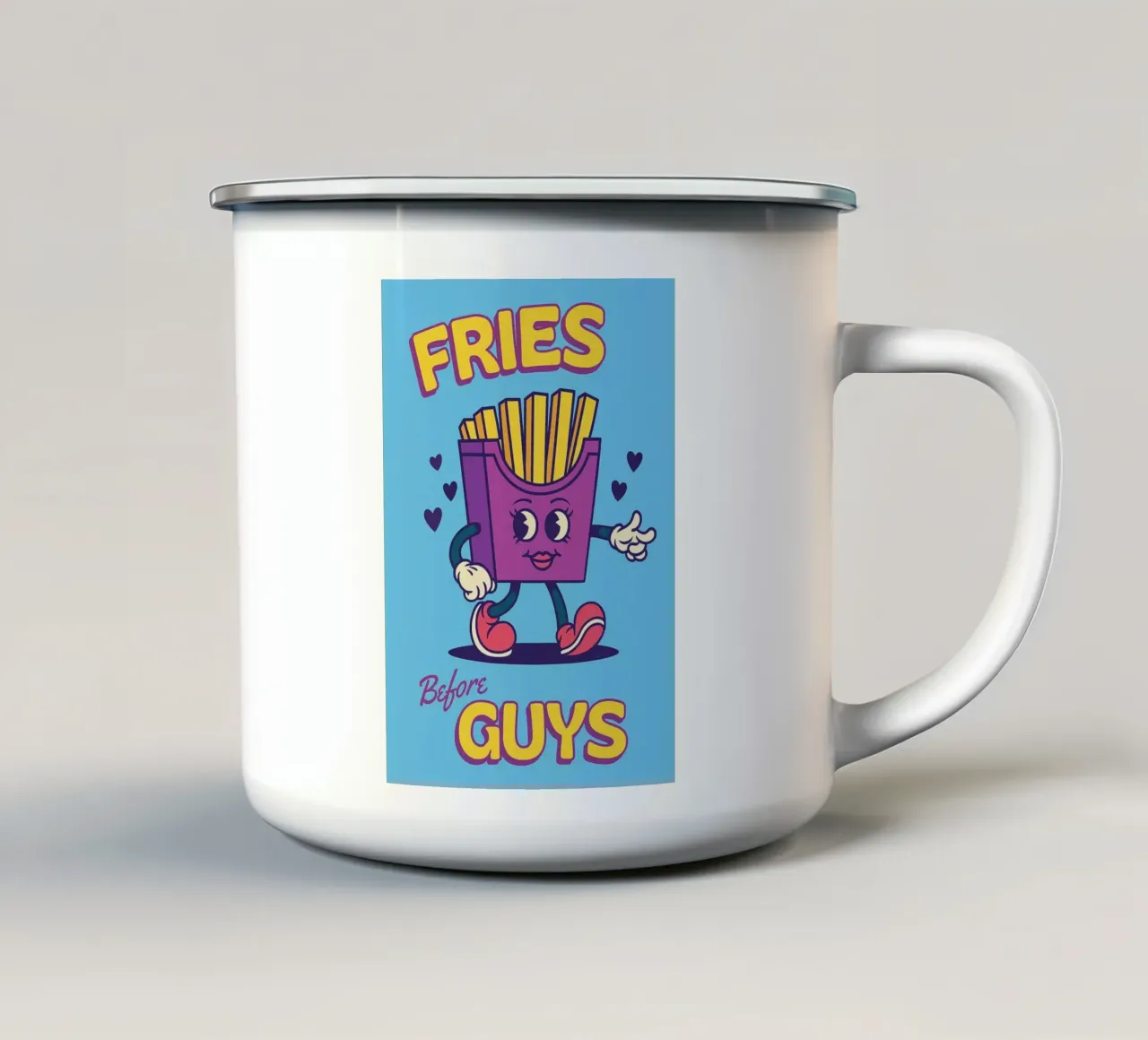 Pommes vor Kerle Emaille Tasse von oneone