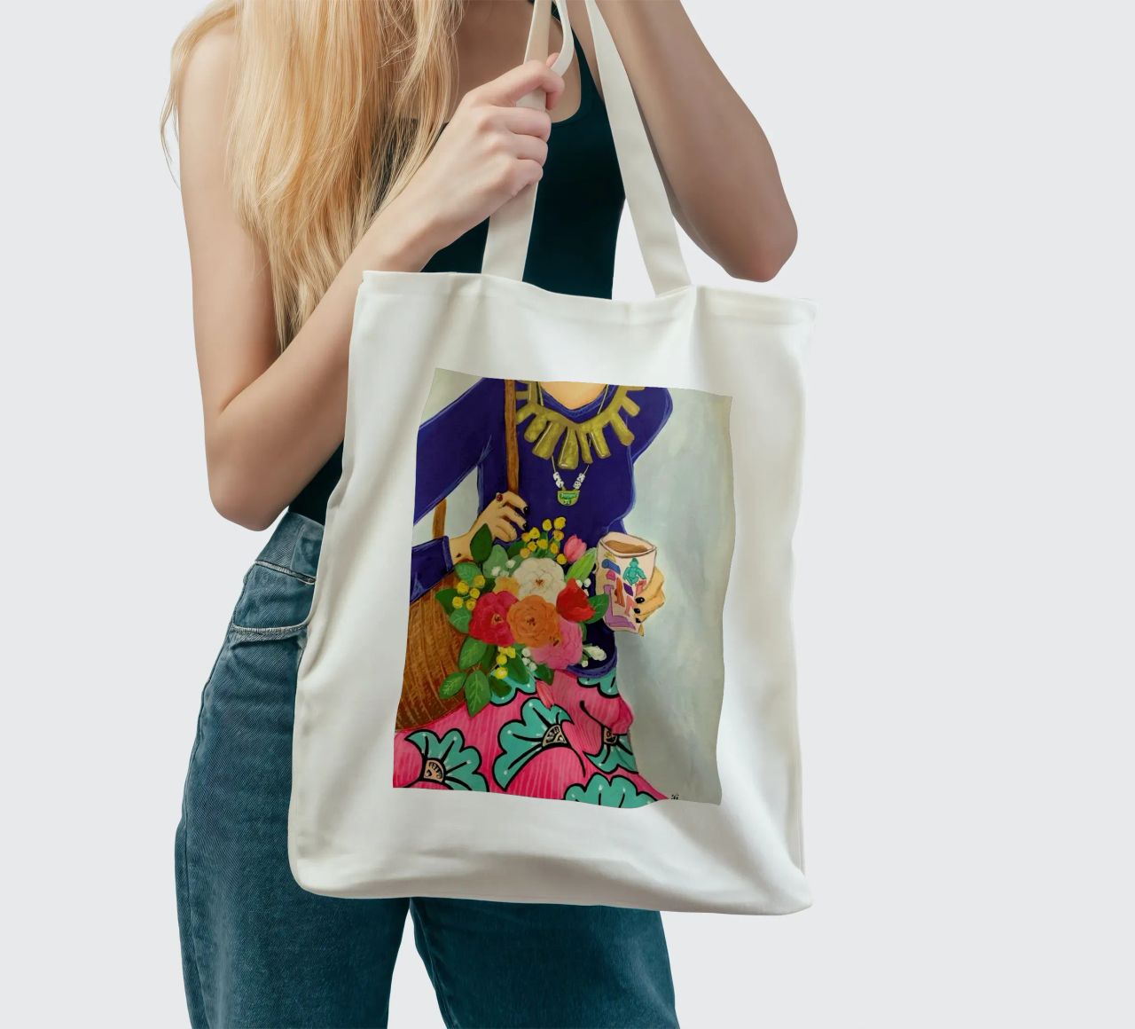 Flower Shopping And Yoga Coffee Jutebeutel von Paloma Kua