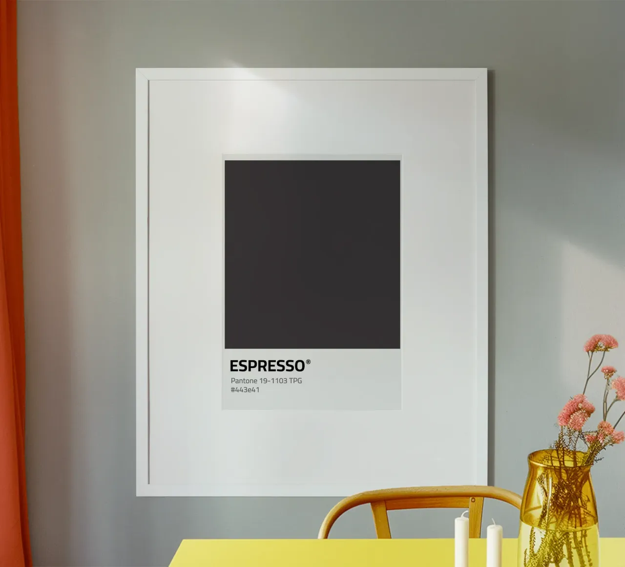Pantone Espresso poster con telaio in legno da ColorShop