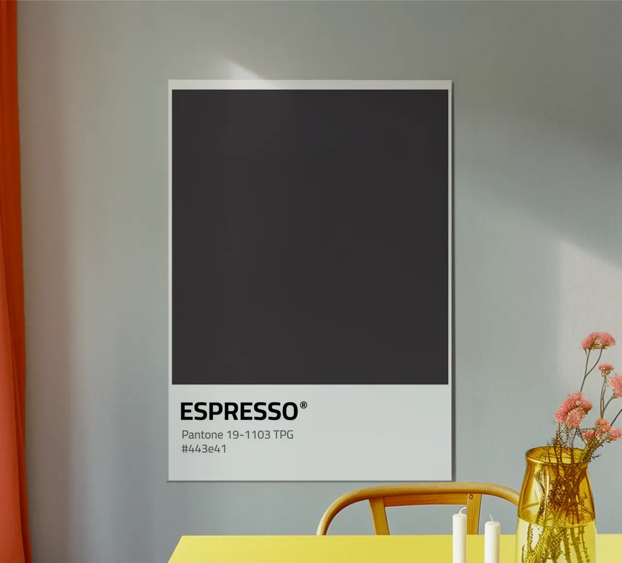 Pantone Espresso poster con telaio in legno da ColorShop