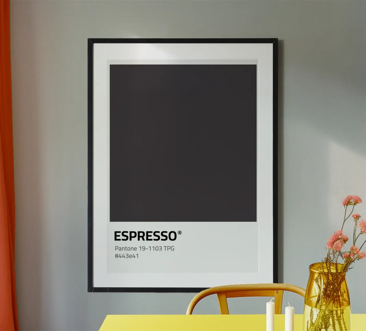 Pantone Espresso poster con telaio in legno da ColorShop