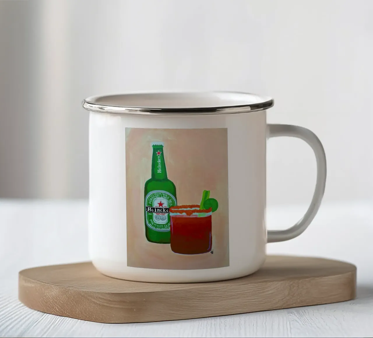 Heineken tazza in smalto da Paloma Kua