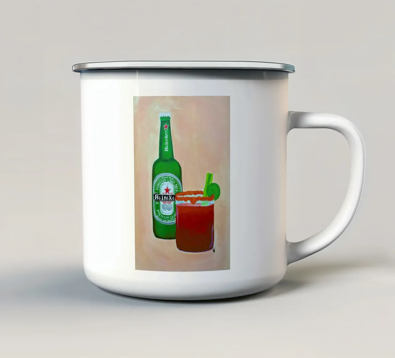 Heineken tazza in smalto da Paloma Kua