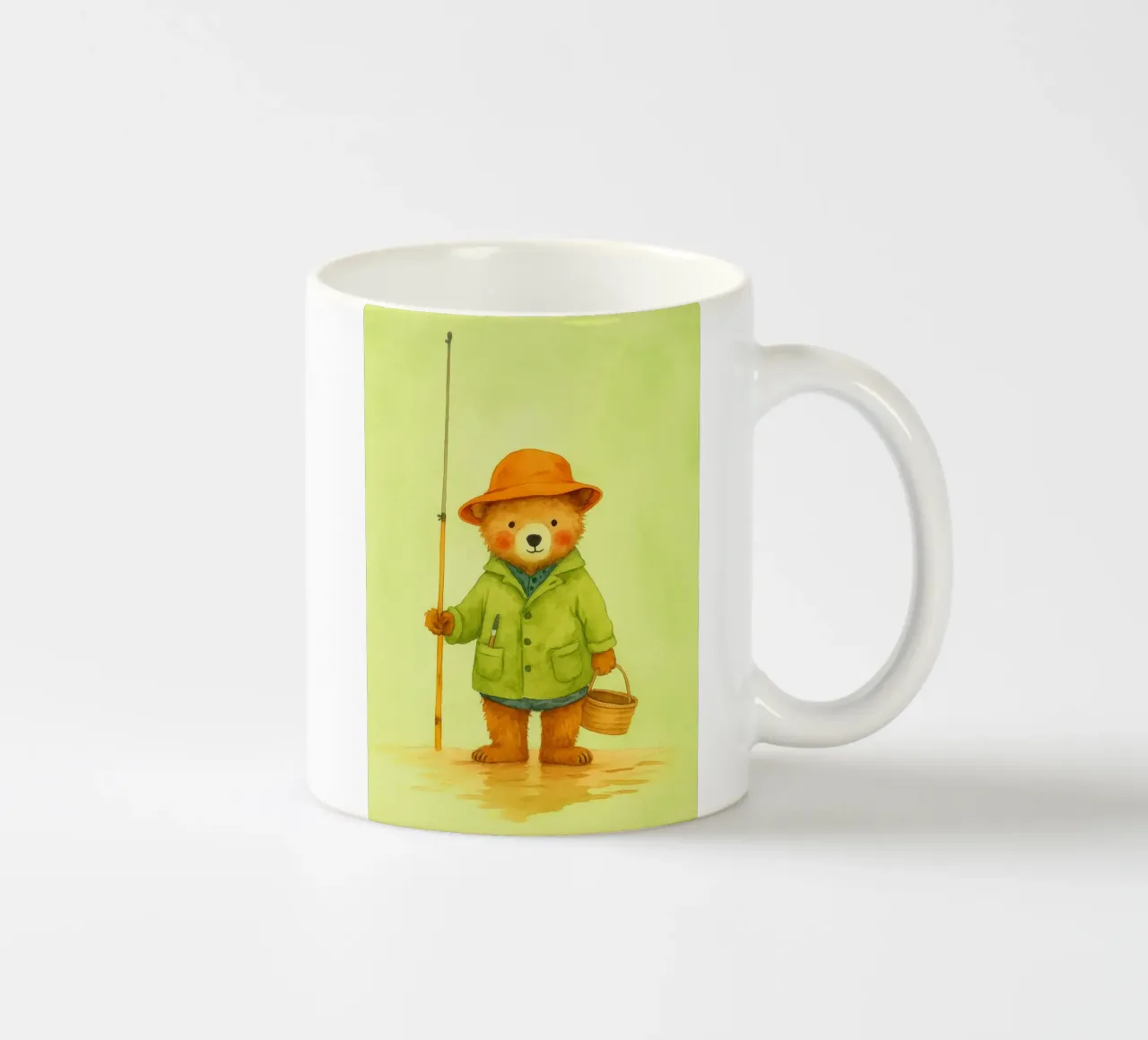 pesca divertente con l'orso tazza in ceramica da oneone
