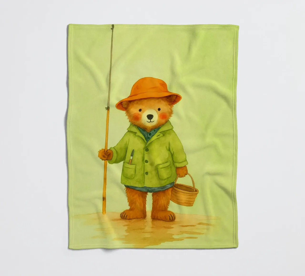 lustig Bär Angeln Fleecedecke von oneone