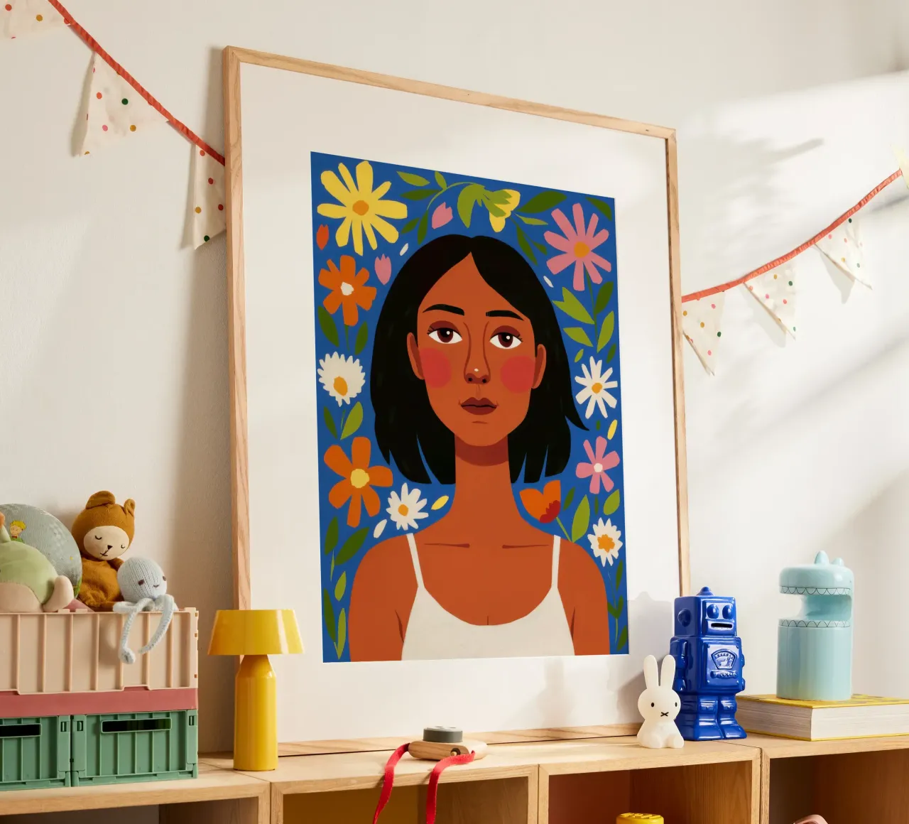 Ritratto floreale Radiosità poster con telaio in plastica da Sentinel Glow