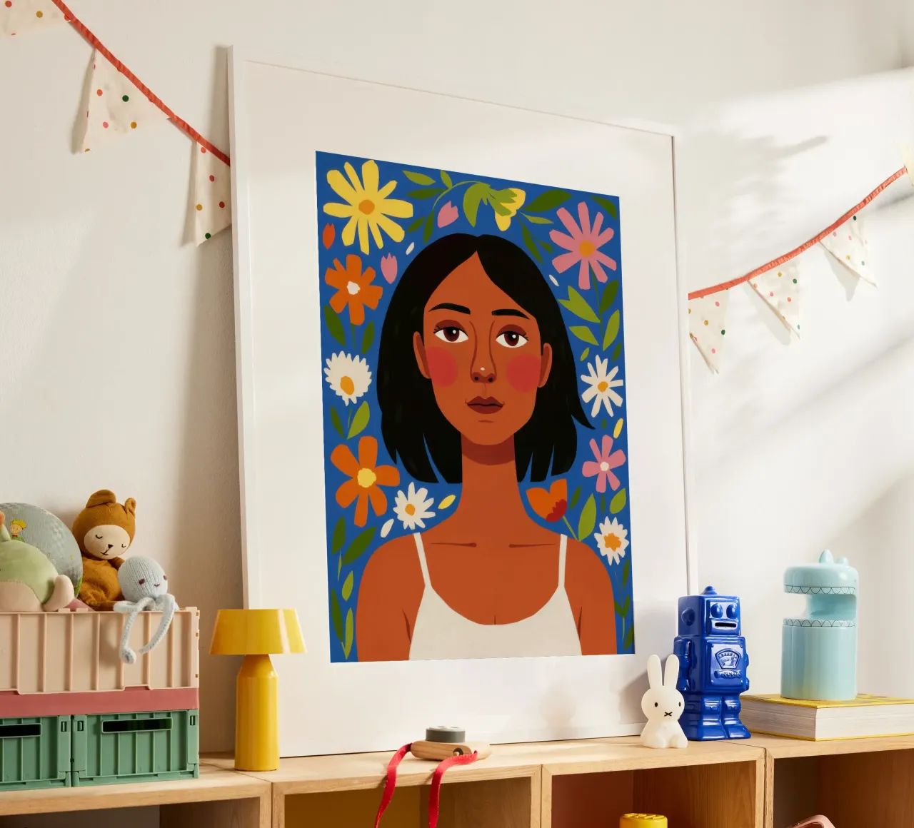 Ritratto floreale Radiosità poster con telaio in plastica da Sentinel Glow