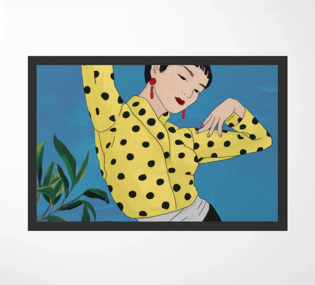 Polka Dot Orange Grove doormat by Marigold Tiga