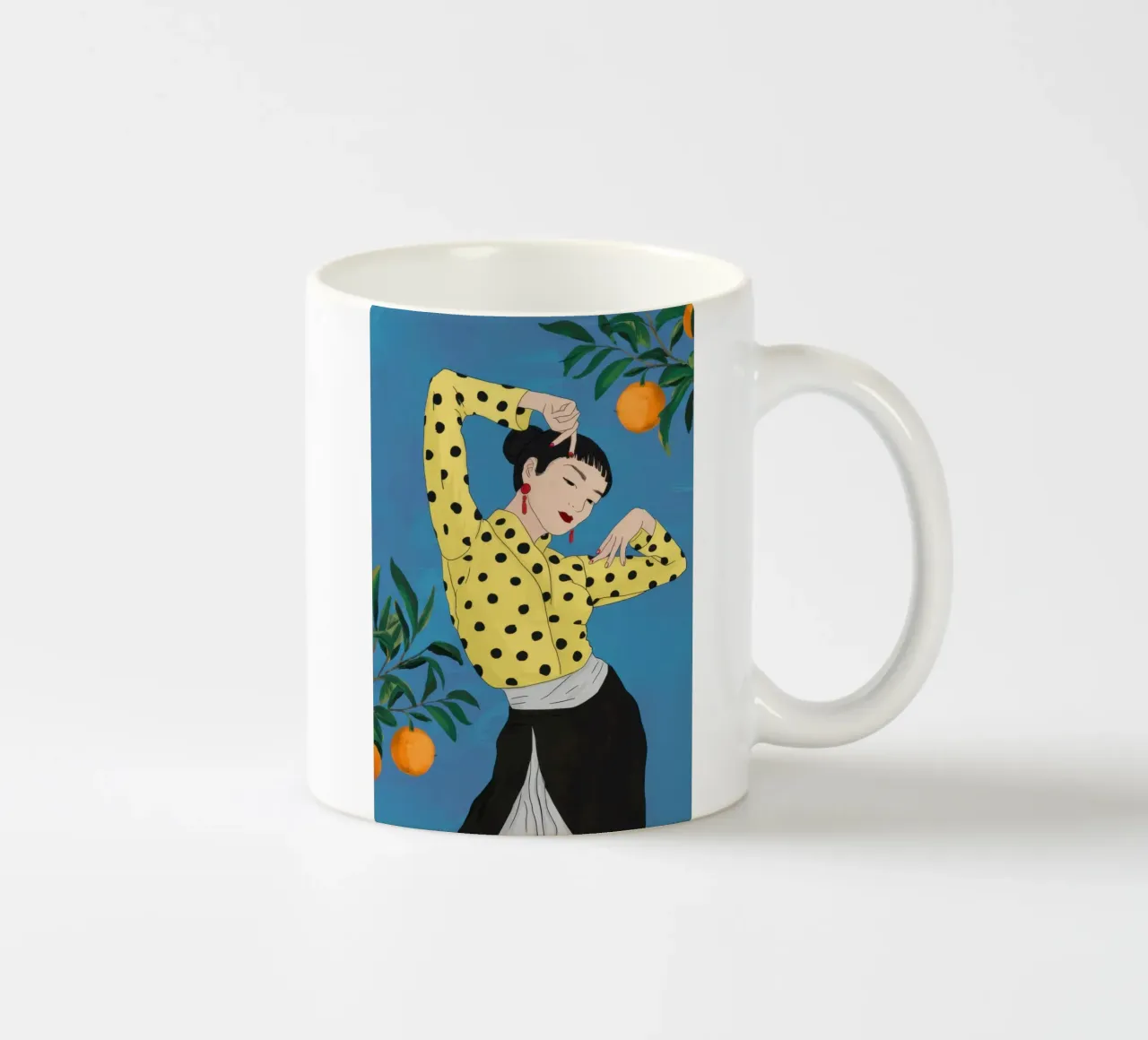 Boschetto arancione a pois tazza in ceramica da Marigold Tiga