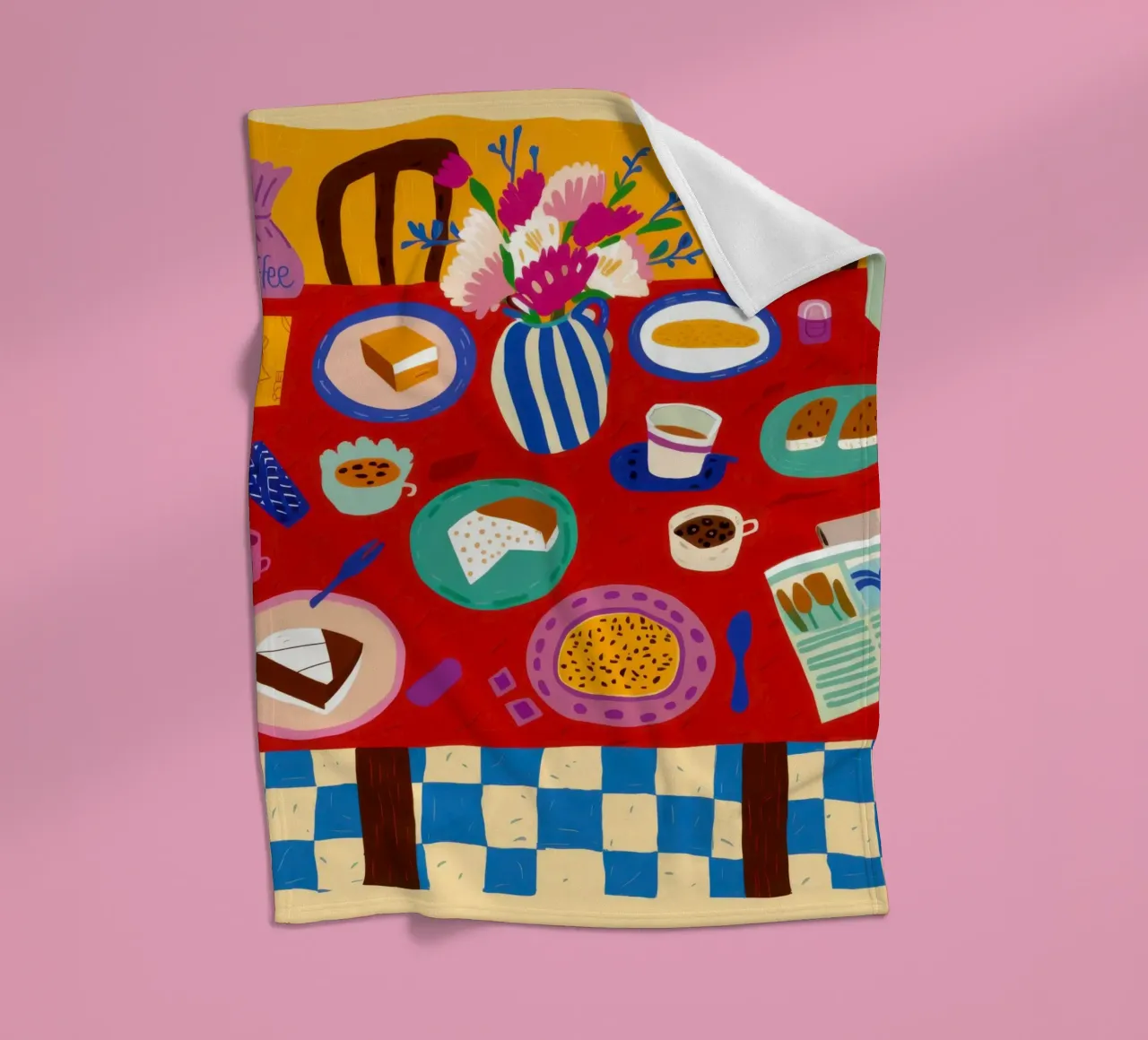 Pizza a scacchi Stillness coperta in pile da Pale Aura