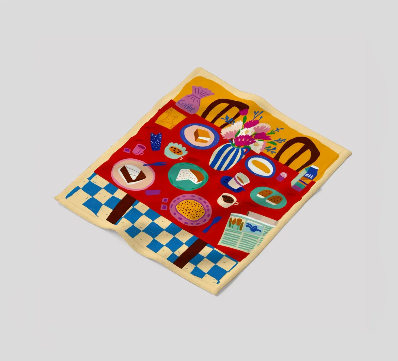 Pizza a scacchi Stillness coperta in pile da Pale Aura