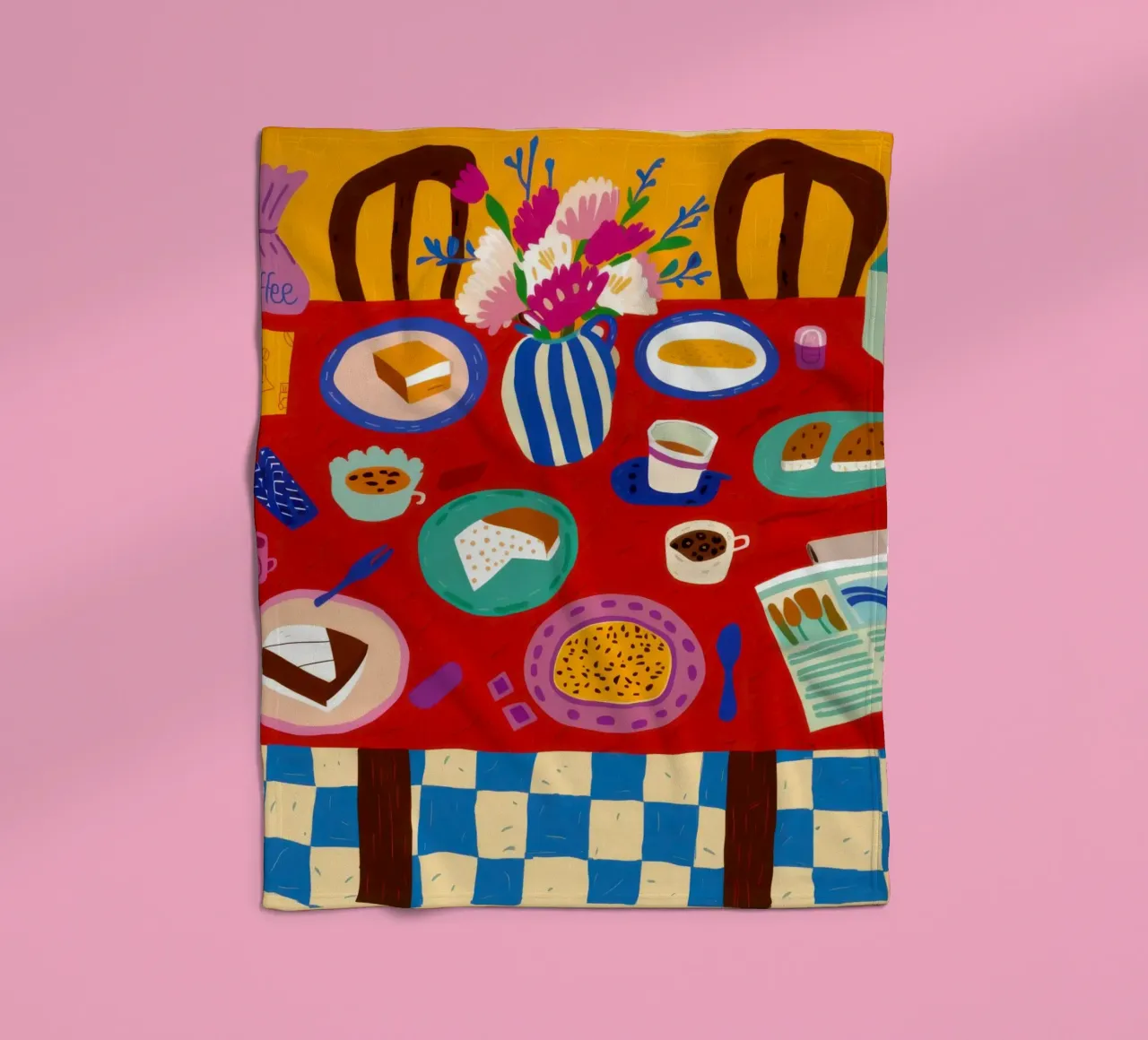 Pizza a scacchi Stillness coperta in pile da Pale Aura