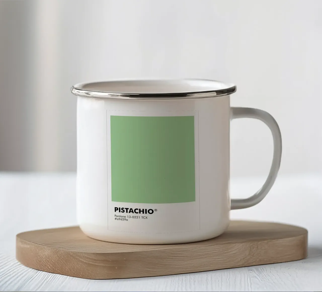 pistachio pantone tazza in smalto da ColorShop