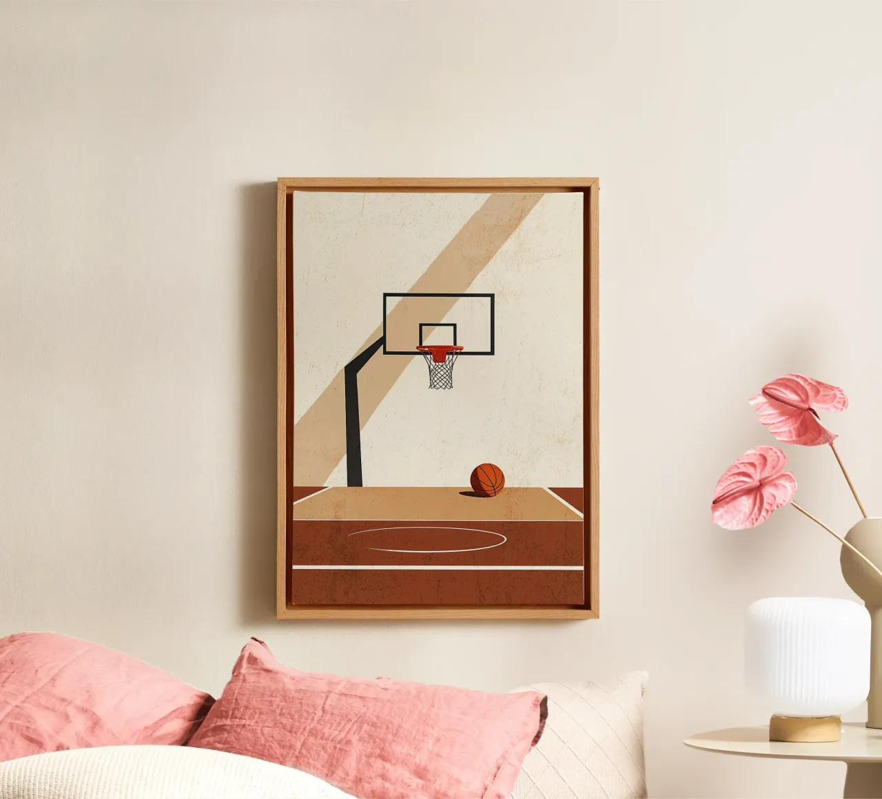 Canestro da basket minimalista tela con Cornice a cassetta da ColorShop