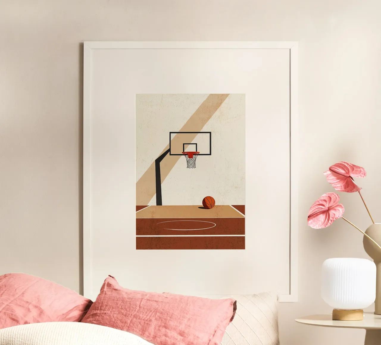 Canestro da basket minimalista poster con telaio in alluminio da ColorShop