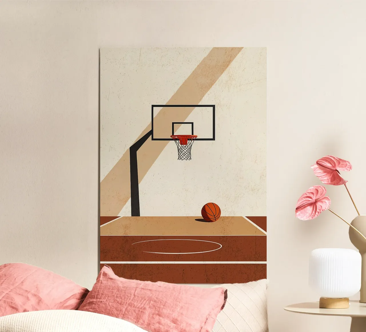Canestro da basket minimalista poster con telaio in alluminio da ColorShop