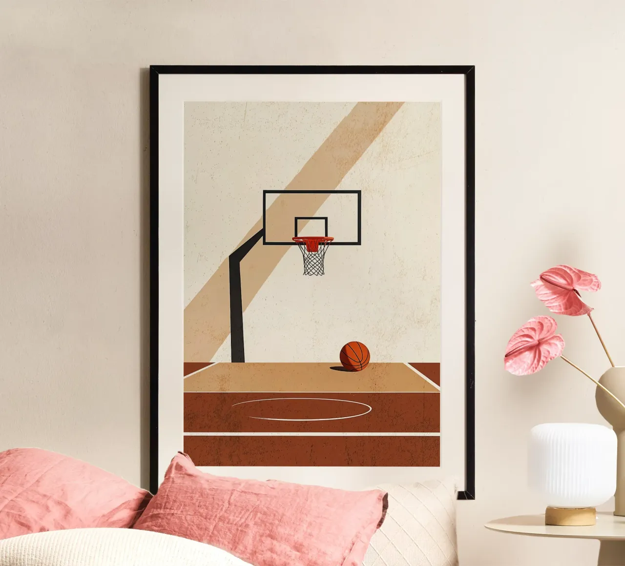 Canestro da basket minimalista poster con telaio in alluminio da ColorShop