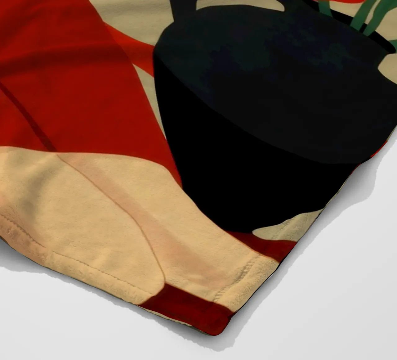 Abito rosso Cappello nero coperta in pile da Marigold Tiga