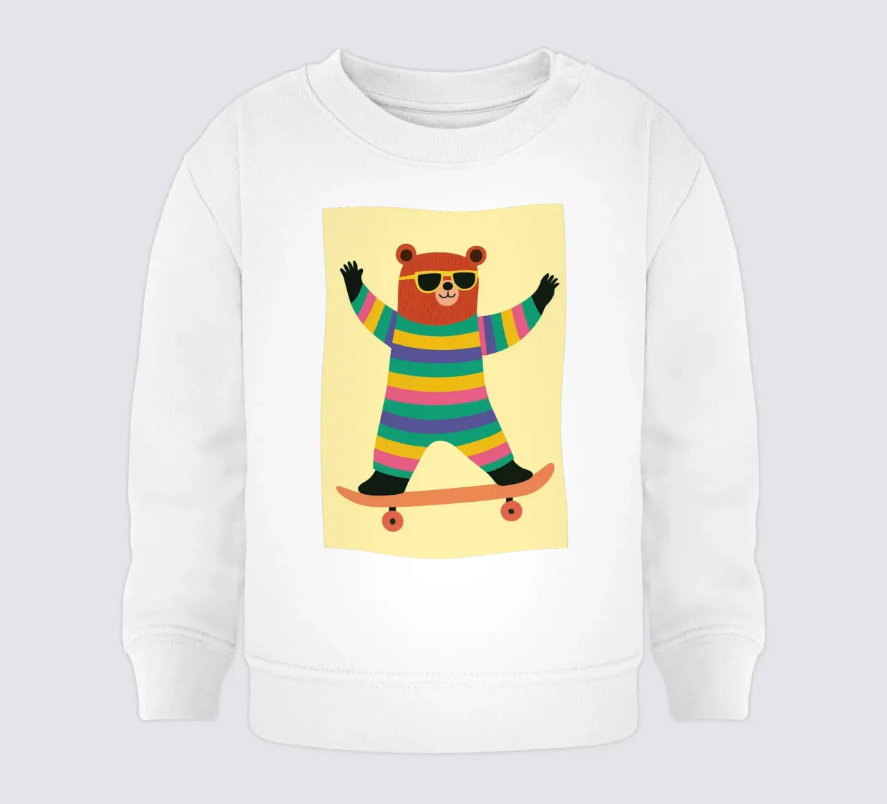 orso divertente con skateboard felpa neonato da oneone