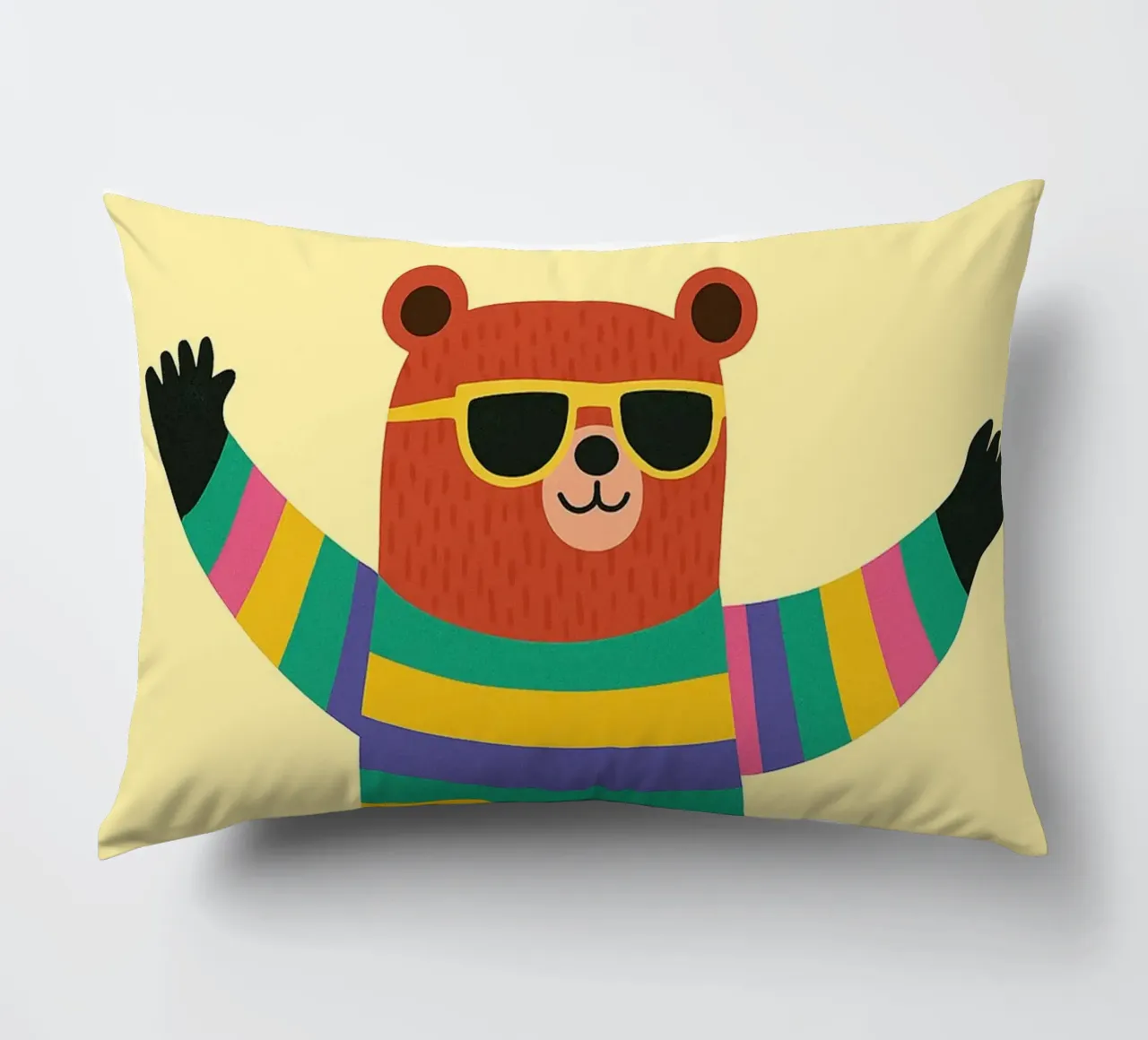 funny bear with skateboard decorative cushion by oneone