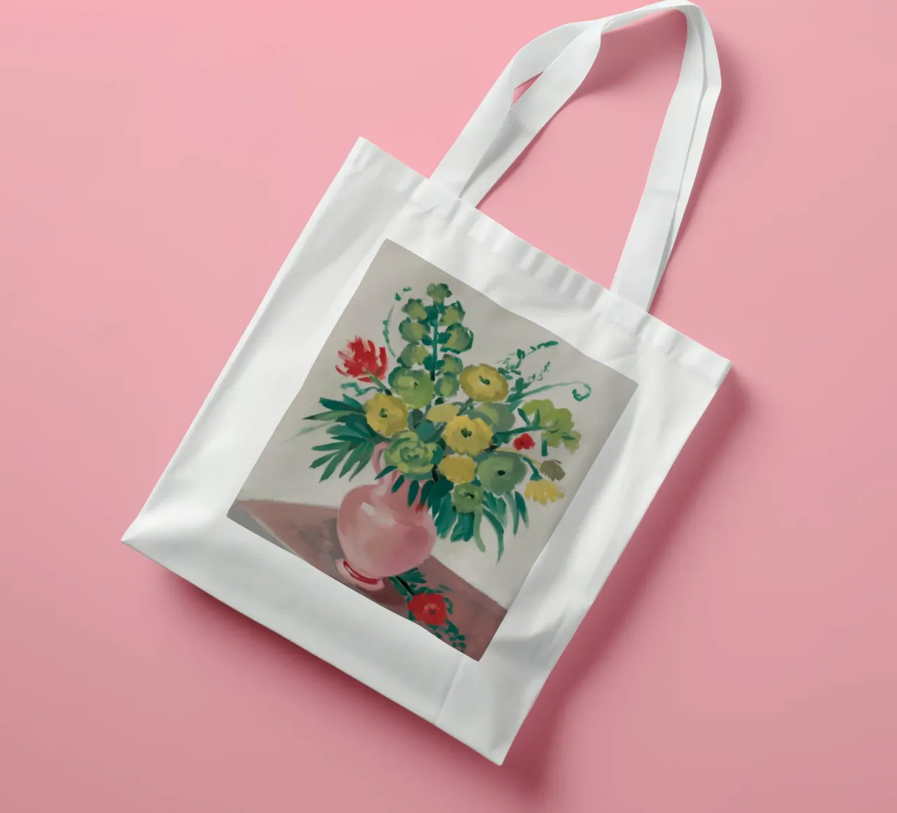 Pink Vase Apple Blooms tote bag by Stone Decade